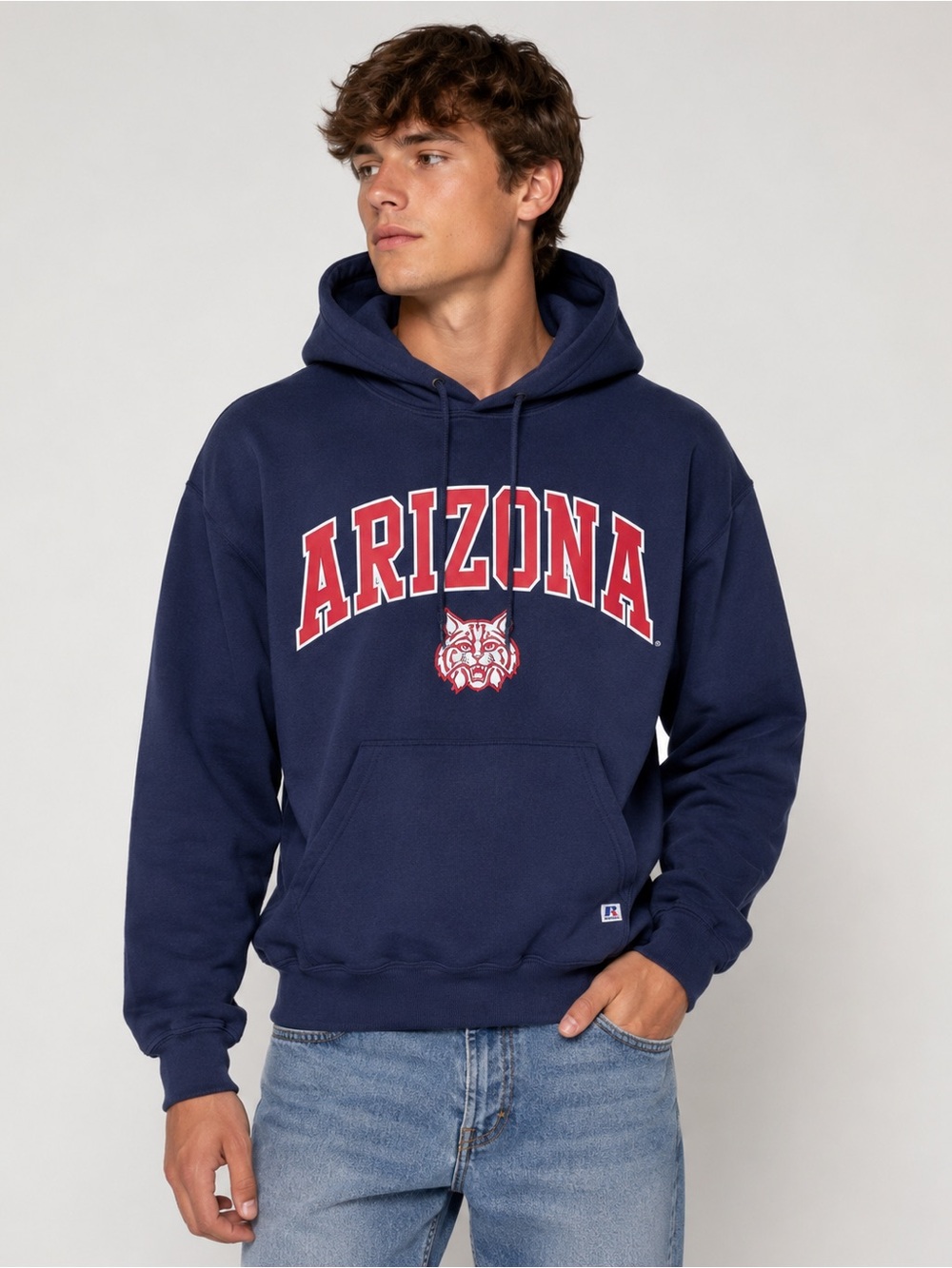 Russell Athletic pullover Hoodie Sweatshirt U of AZ Wildcats Blue Red Medium